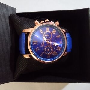 Blue and Rose Gold Watch